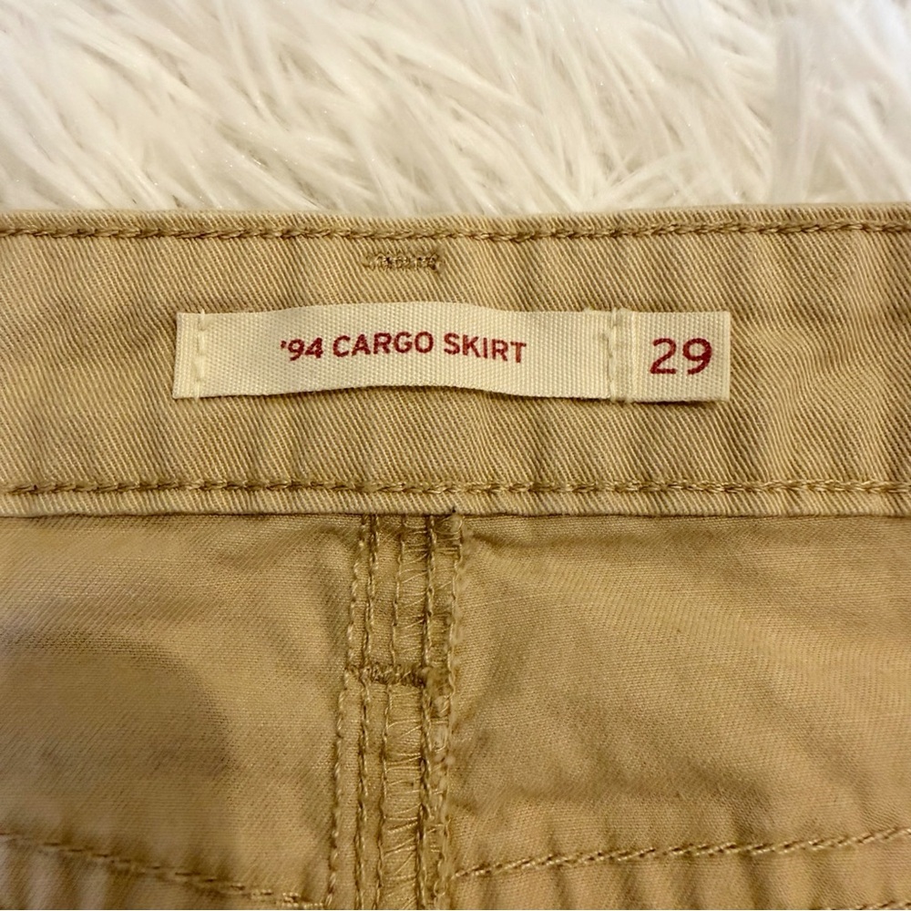 Levis 94 Cargo Mini Skirt 29 Khaki Y2K Streetwear Normcore Gorpcore Indie Street - Picture 3 of 7